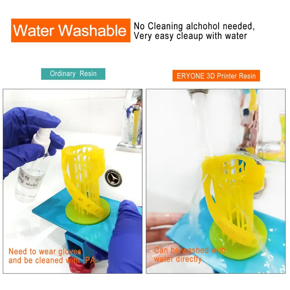 ERYONE Water Washable 405nm UV Resin Curing Photopolymer 3D Printer Resin for DLP/LCD Printer