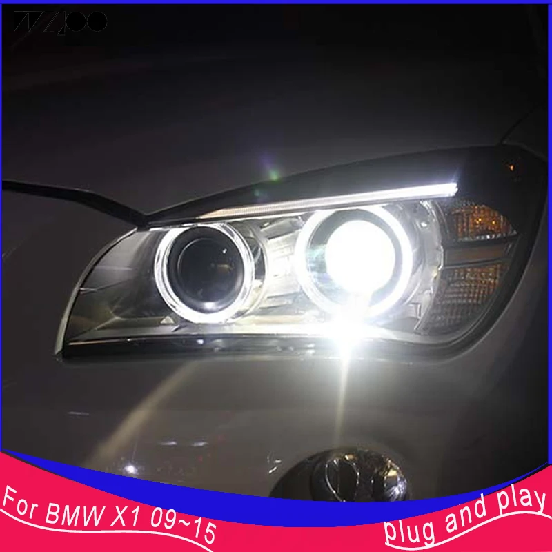 Автомобильные фары для BMW X1 09-15 фар светодиодные ангельские глазки дневного и