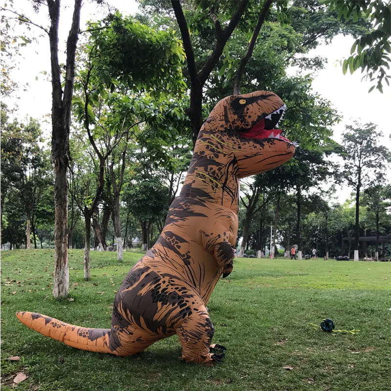Косплей фантазия талисман t rex Велоцираптор костюм для взрослых мужчин Хэллоуин надувной Раптор динозавр T REX костюм для детей и женщин
