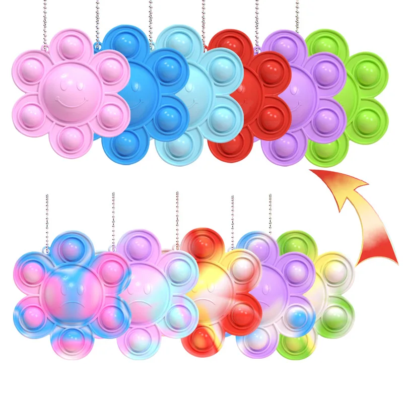 

New Stress Relief Fidget Toys Push Bubble Flip Octopus Simple Dimple Toy Childrens Water Toys Silica Gel Squeeze Keychain Toys