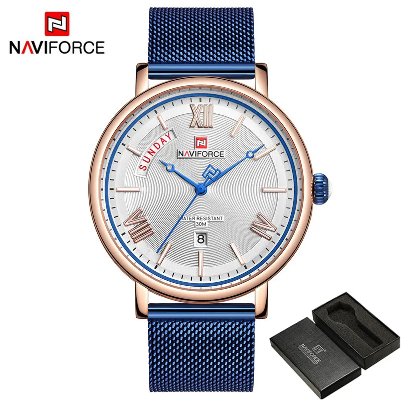 NAVIFORCE мужские часы спортивные водонепроницаемые Модные наручные военные
