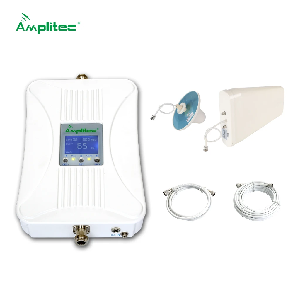 Amplitec GSM Repeater 2G 3G 4G Signal Booster Dual Band Mobile Signal LTE Cellular Amplifier 800 900MHz/900 1800MHz/900 2100MHz