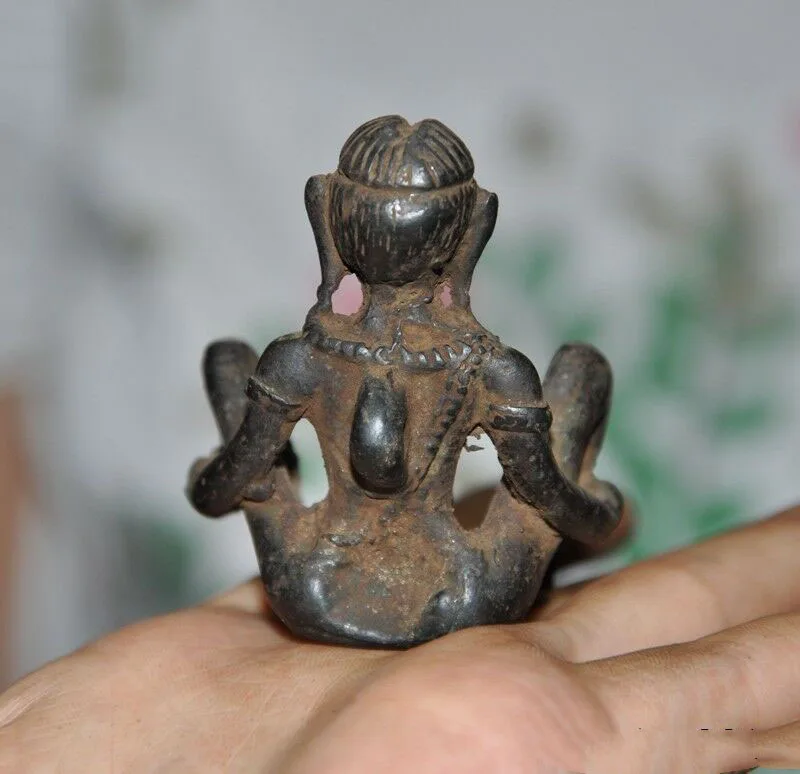 

wedding decoration Old Tibetan Buddhism Temple Pure Bronze huge male people genitals God statue