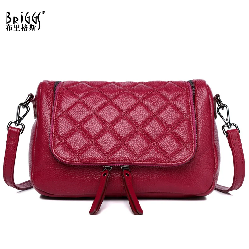 

BRIGGS Fashion Genuine Leather Shoulder Bag For Women Casual Ladie Crossboday Bags Designer Famous Brand Female Messenger Bags