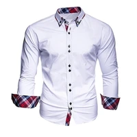 mens business shirt long sleeved slim fit formal casual shirt camisa masculina size s 3xl