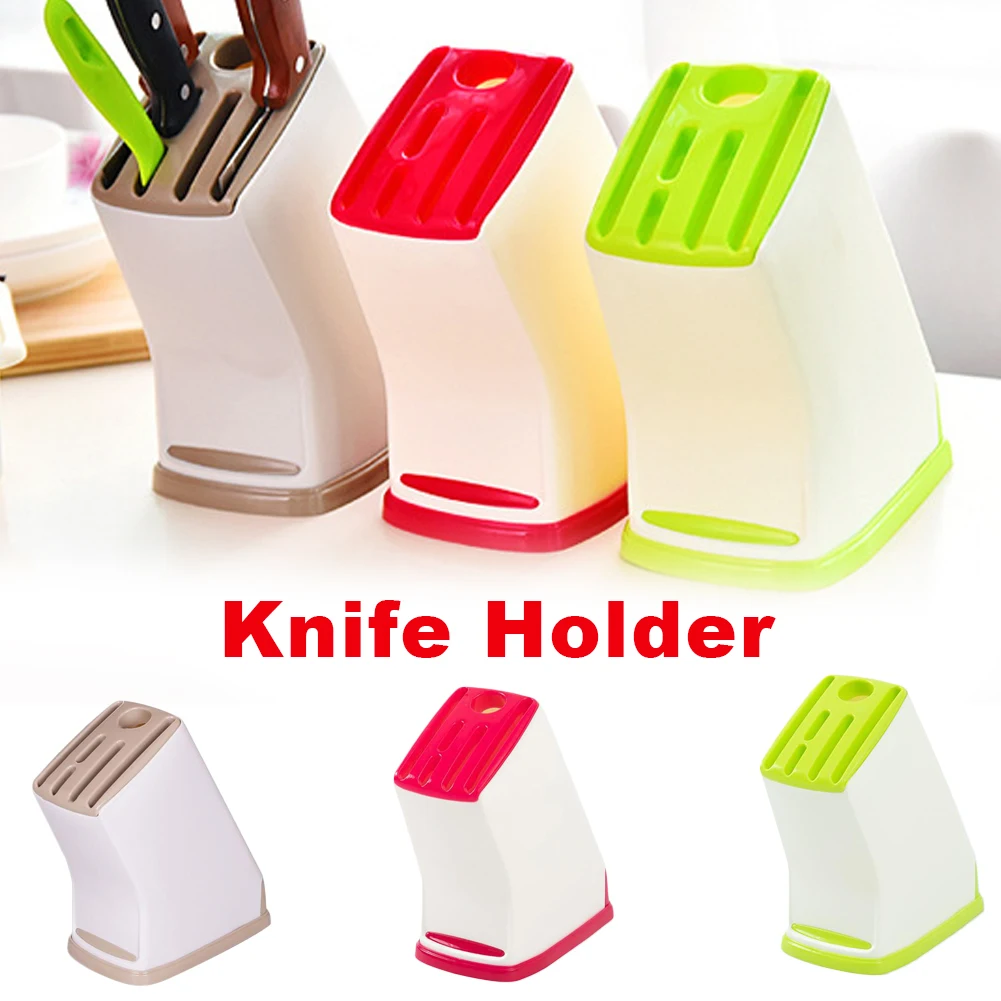 

Kitchen Knife Storage Box Plastic Multitool Block Knives Scissors 6 Slots With Detachable Bottom Knives Storage Box Kitchen Tool