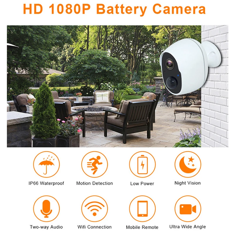 qzt tuya smart battery camera ip wifi wireless home security camera outdoor waterproof cctv camera video surveillance hd 1080p free global shipping