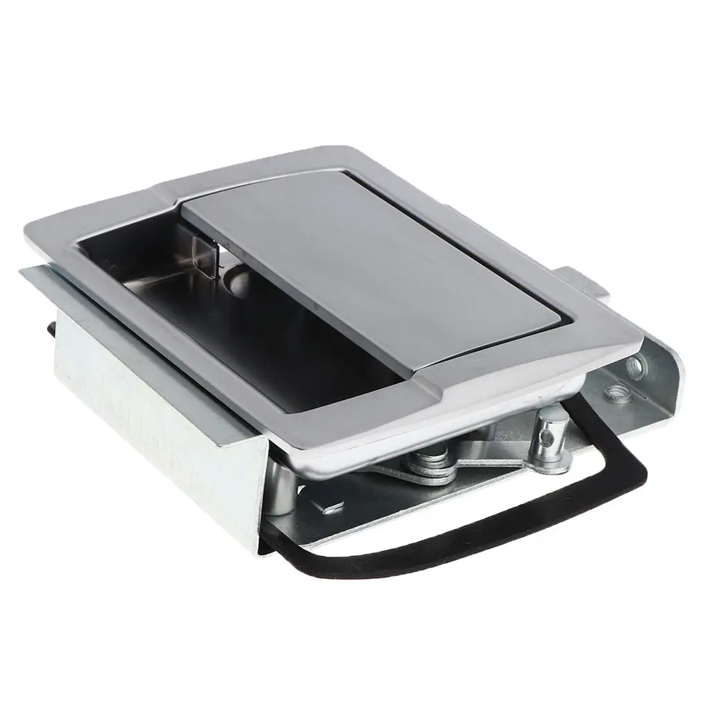 

RV Travel Trailer Entry Door Lock Silver Paddle Latch- Zinc Aluminum