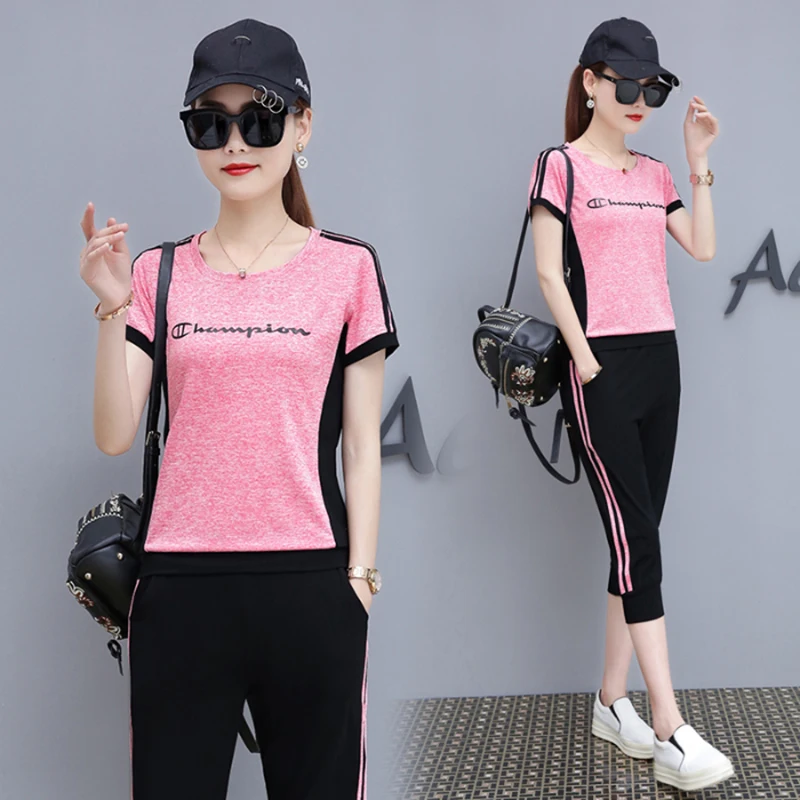 Модный комплект из 2 предметов 2021 года свободные летние укороченные брюки с