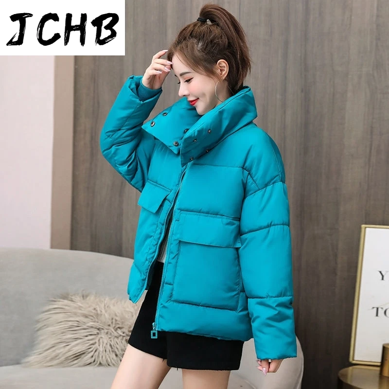 

JCHB Thicken Warm Parka Coat For Women 2021 Down Cotton Loose Winter Jacket Female Casual Streetwear Women's Down Parka