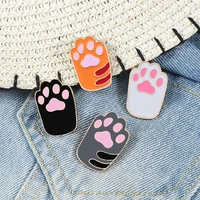kawaii 4 colors dog cat claws metal pin brooches women denim jackets shirts backpack badge family icon button jewelry gifts