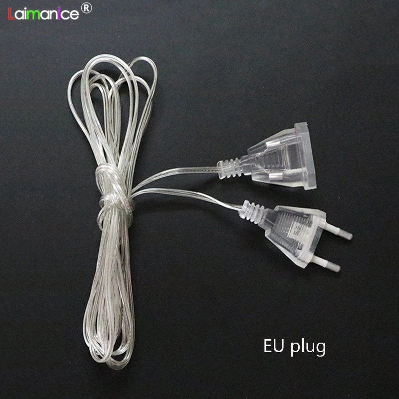 Прозрачный удлинитель 3 м вилка Европейского/американского стандарта с