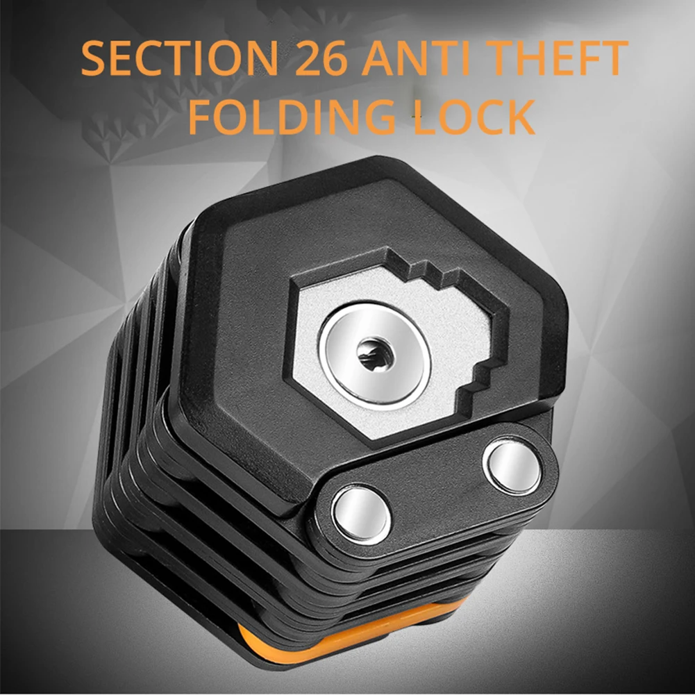 

Bicycle Folding Lock Bike Chain Lock With 3 Keys Collapsible Metal Anti-Theft Security With Mounting Bracket Bike Accessories