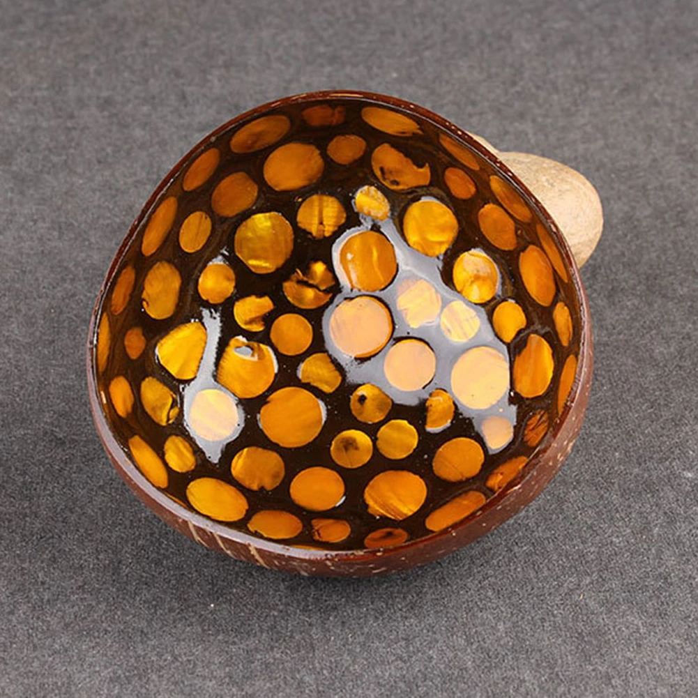 Натуральная Кокосовая раковина круглая нашивка салатная лапша рисовая чаша