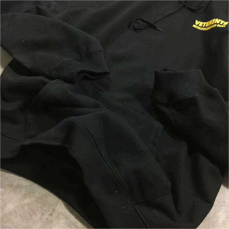 

Vetements Sweatshirts Men Women Loose Casual Oversize Embroidery Hoodies Pullover Fluorescent Golden Vetements Sweatshirts