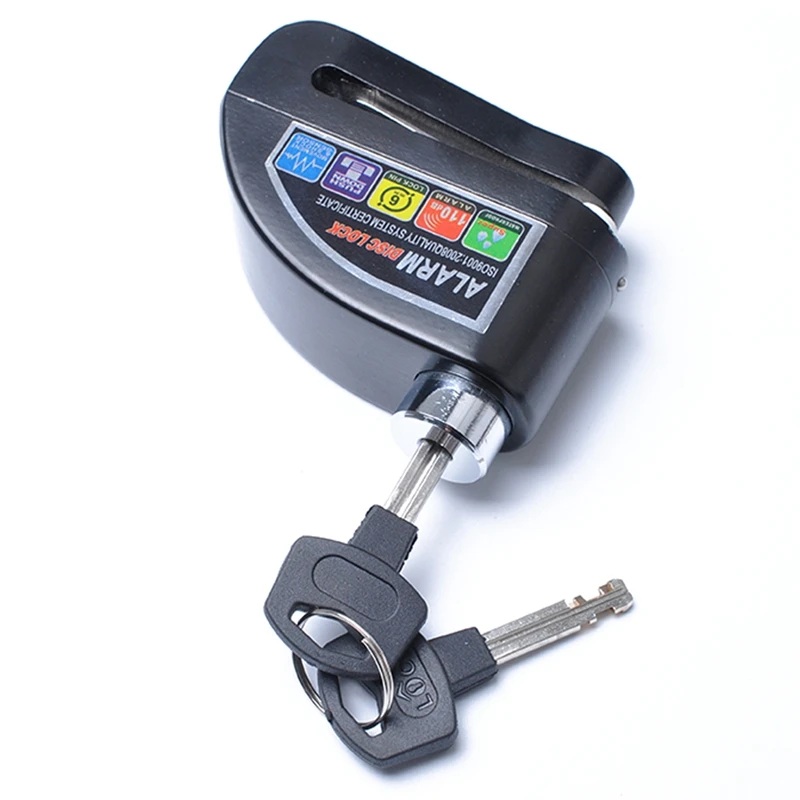 

Motorcycle Scooter Bicycle Anti-Theft Wheel Disc Brake Lock Security Alarm Black
