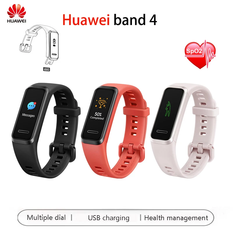 Оригинальный Смарт браслет Huawei Band 4 инновационные часы вилка и зарядка активный