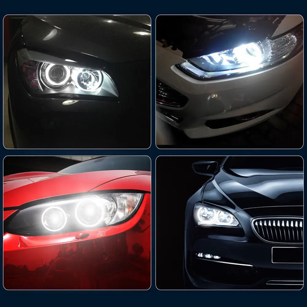 

4Pcs new Angel Eyes 6000K 720LM White LED Marker Light Lamp Bulbs high quality 7.4 * 4.2 * 4.2cm suitable For BMW E39