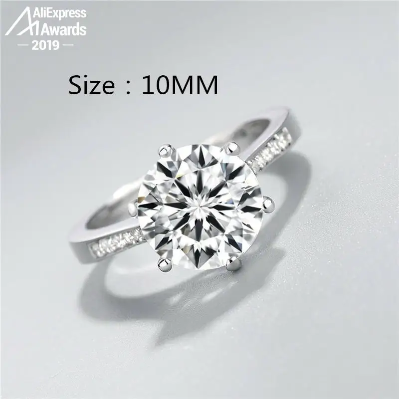 Кольцо круглое из серебра 925 пробы с бриллиантами 10 мм|Кольца| |