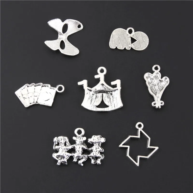 7 шт микс шармы Цирк обезьяна серебряный цвет кулон для женщин браслет