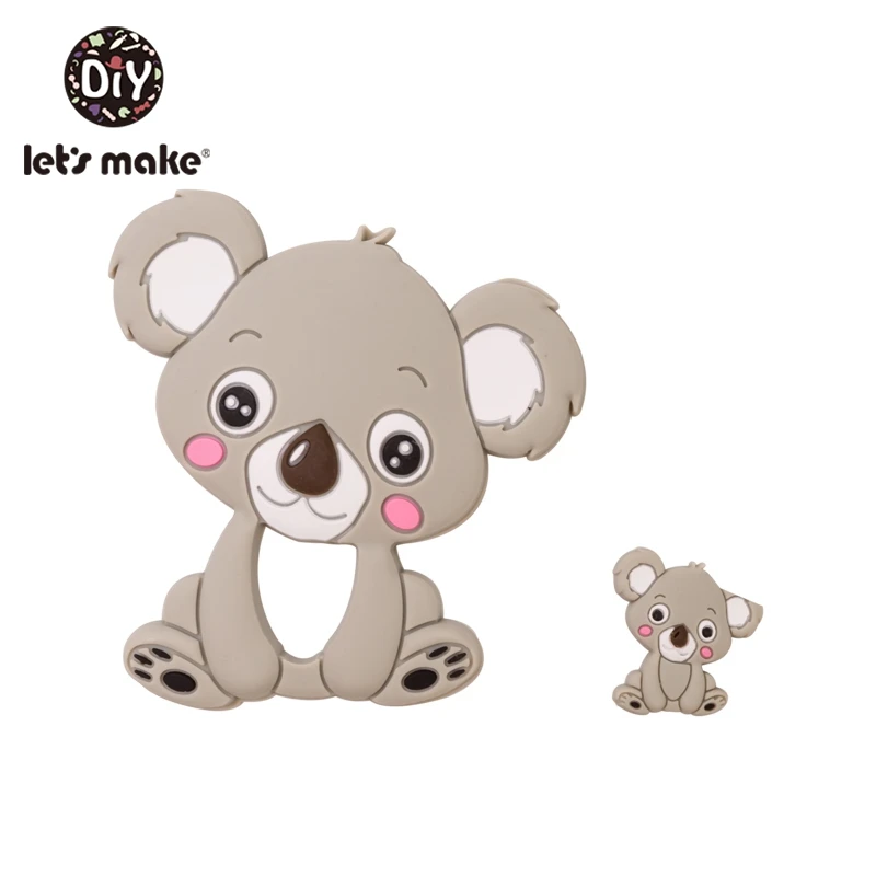 koala1 Let's Make 2 шт./компл. силиконовый Прорезыватель для зубов малышей игрушки Diy Аксессуары для колясок для соски с цепочкой, Еда Класс игрушки Детский Прорезыватель для зубов - Цвет: koala1