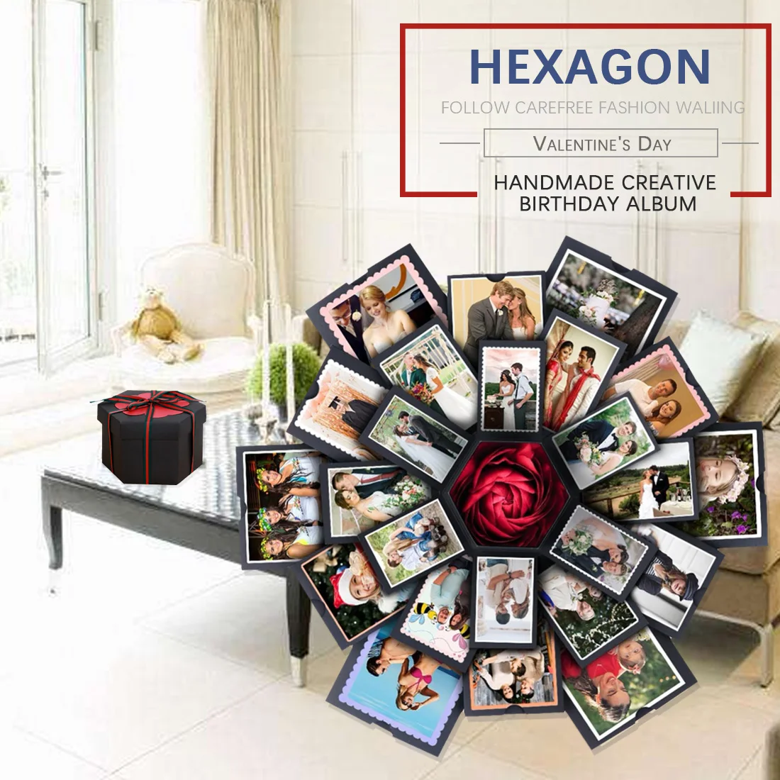 Прекрасный сюрприз взрыв пара коробка любви памяти Diy Фотоальбом на День Святого