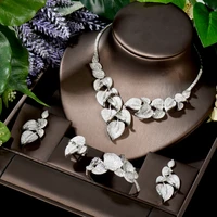 hibride flower african dubai wedding jewelry necklace earrings set bangle ring jewelry set for women bridal jewelry n 1594
