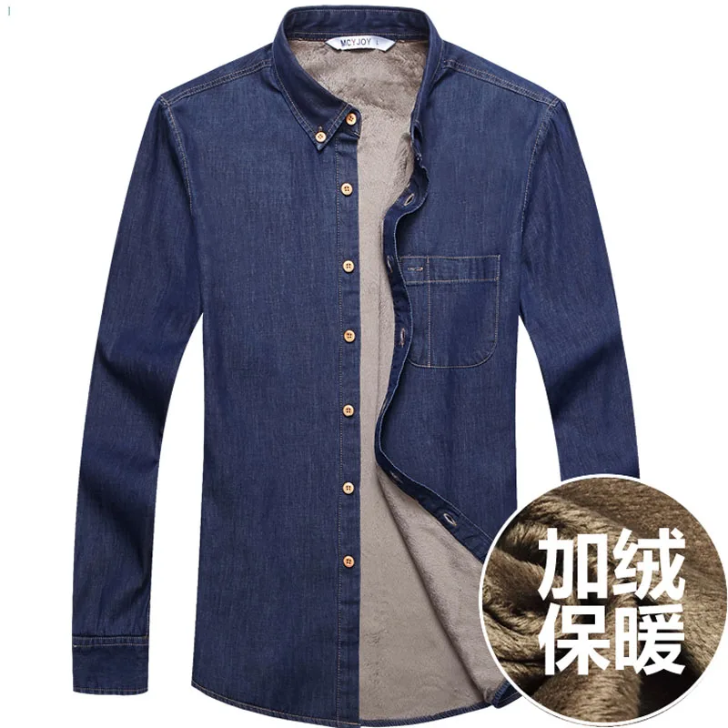 Woxingwosu Мужская футболка из натурального хлопка с джинсовая теплая