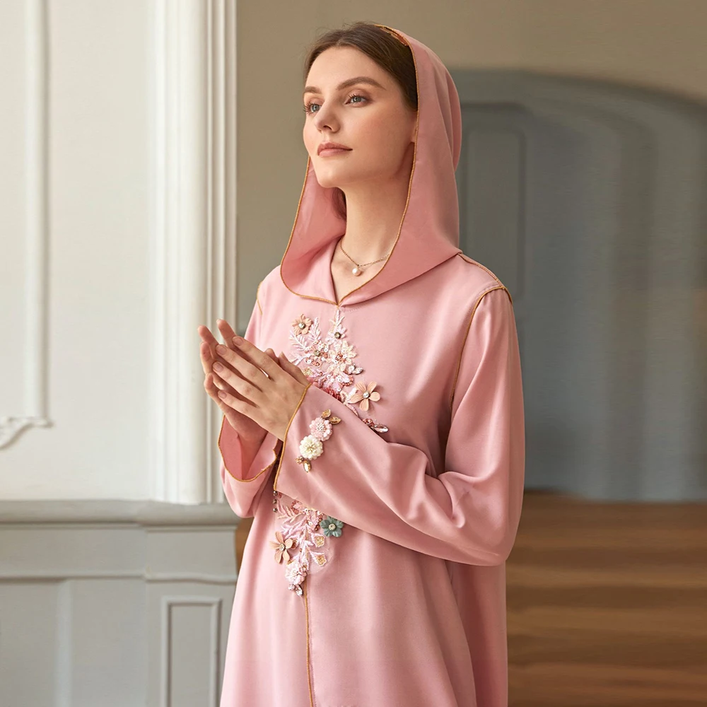 Eid Kaftan Mujer Дубай Abaya Турция хиджаб с капюшоном мусульманское платье мусульманская