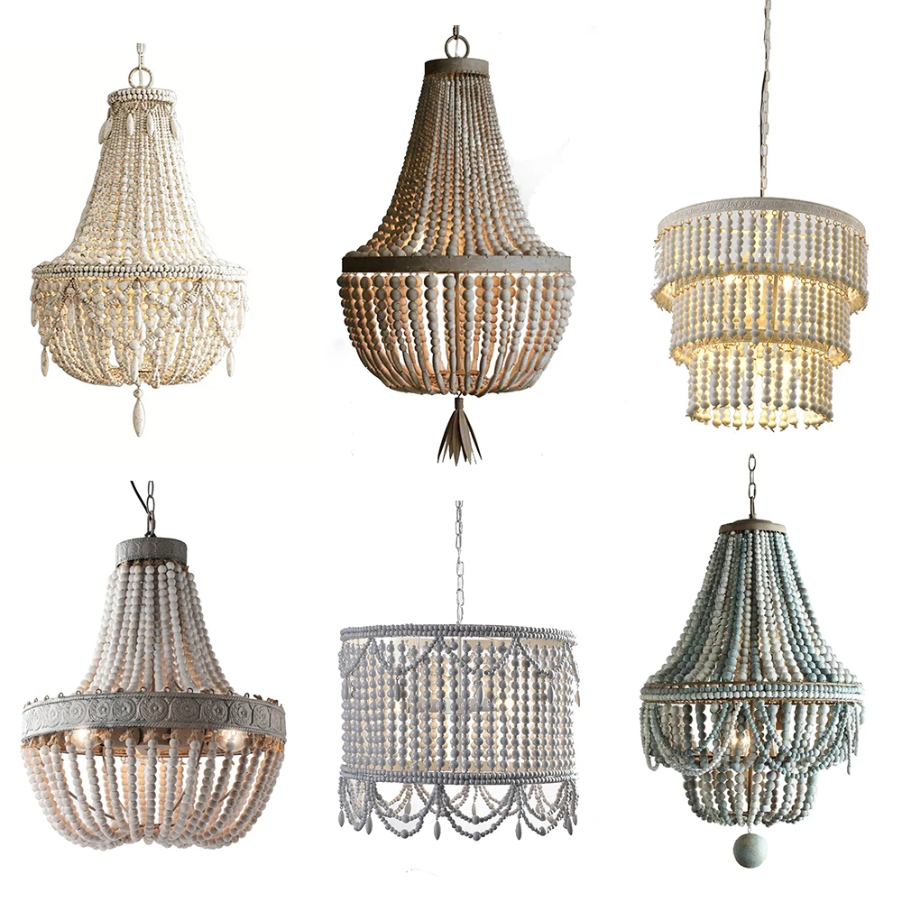 Винтажная деревянная люстра в стиле ретро для столовой гостиной|Люстры| |