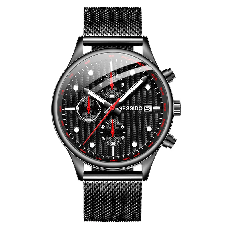 Новые модные мужские часы с хронографом аналоговые кварцевые наручные 30 м