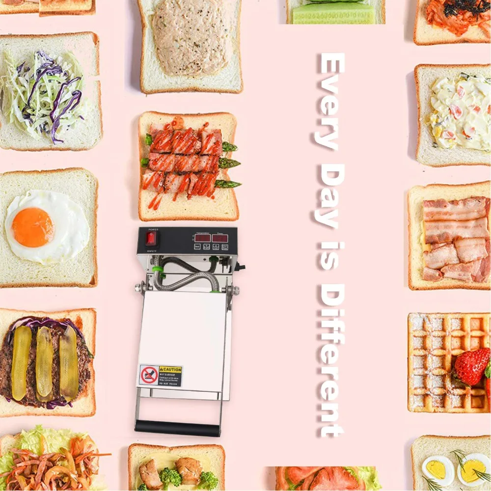 3 Mins Fast Making Sandwich Machine Sandwich Toaster Nonstick Panini Press Fresh Breakfast Sandwich Machine Grill 220V 600W