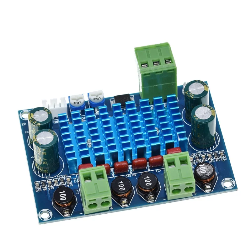 

High Power Digital HIFI Power Amplifier Board 2*120W XH-M572 TPA3116D2 Chassis Dedicated Plug-in Input 5V 24V 28V output 120W
