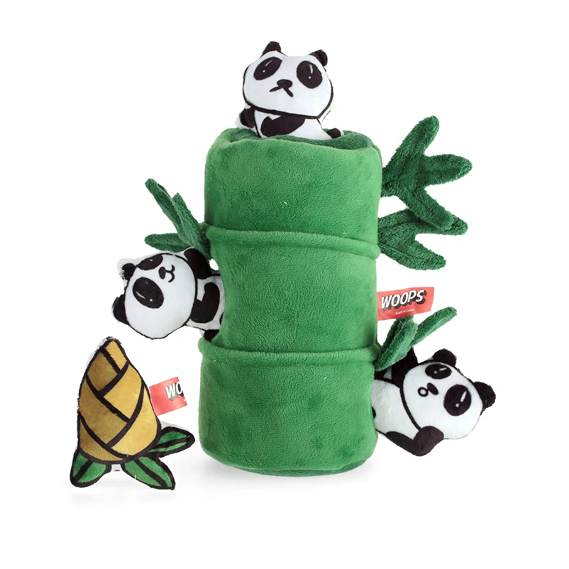 

Dog Toys Set Q-MONSTER Hide and Seek Plush Squeaky Toys Panda Shark Mouse House Interactive Funny Toys