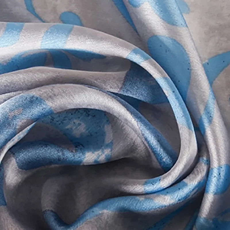 

2021 Women Imitation Silk Scarf Butterfly Flower Gradient Print Shawls Office Lady Soft Wraps Female Elegant Echarpe 180x90cm