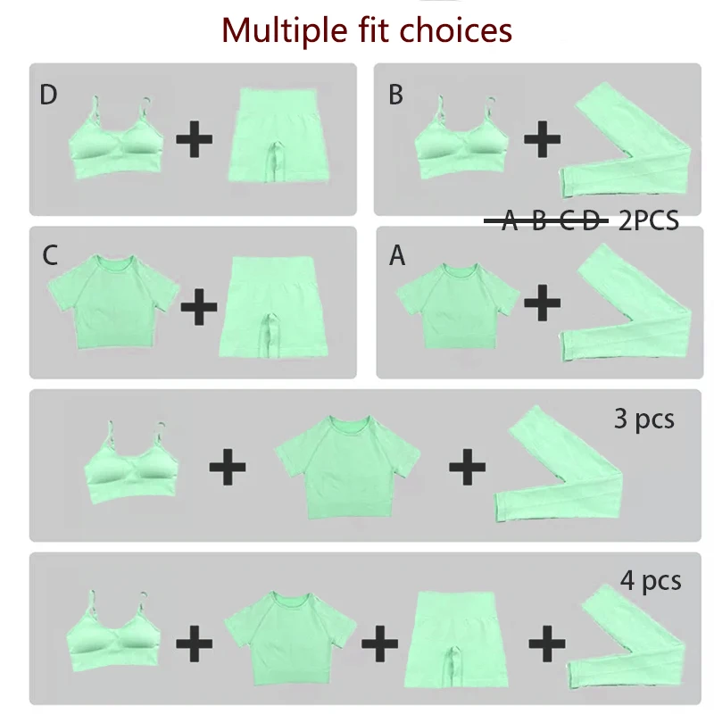 

Seamless Women Sportwear Workout Shirts Gym Clothing Mujer Fitness Bra Crop Top High Waist Leggings Sport Shorts Sports Outfit