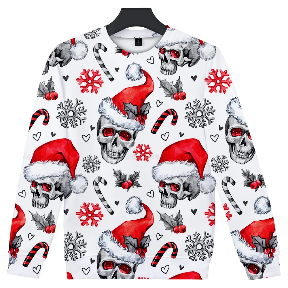 

2019 Christmas shirt 3D Round Neck Long Sleeve Sweatshirt Casual Round Neck Sweatshirt matching christmas for couples