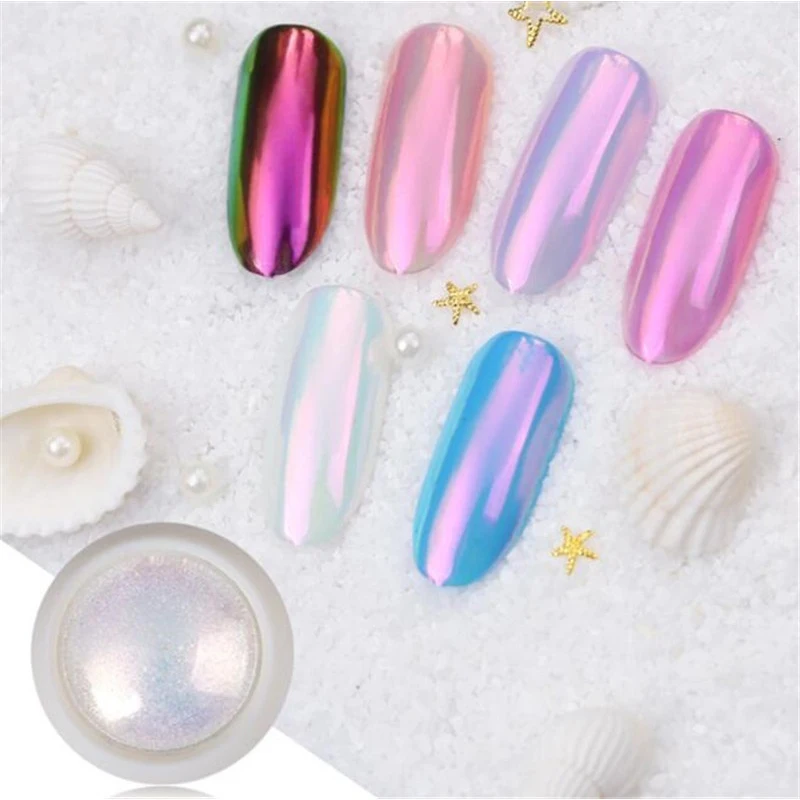 1 предмет для дизайна ногтей ракушка волшебного цвета порошок с градиентом