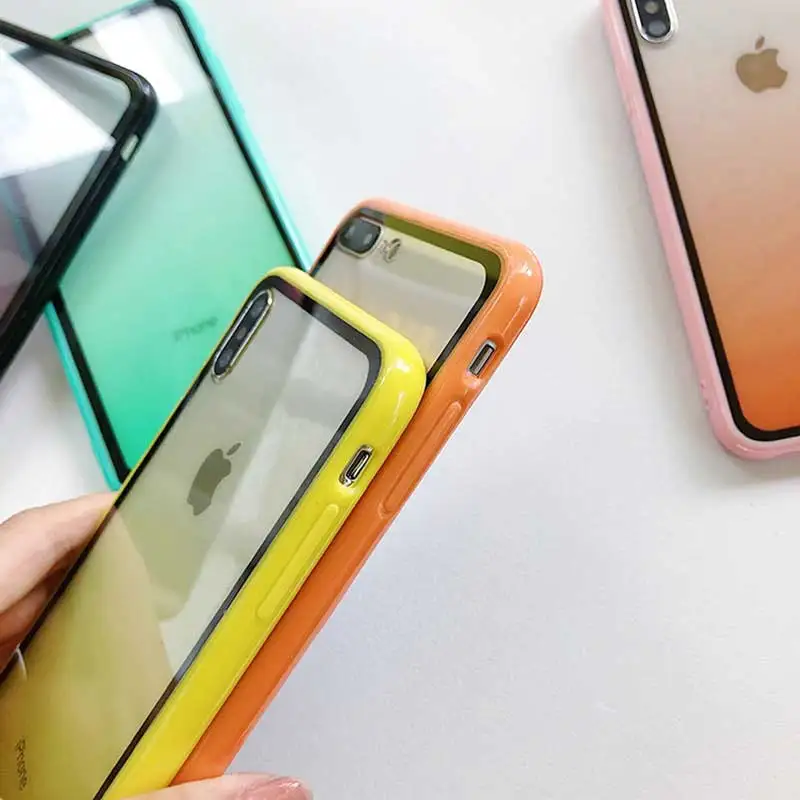 Модный градиентный цветной чехол для телефона iphone 11 Pro XS MAX XR X 6 6S 7 8 Plus мягкий прозрачные чехлы чехол|case for