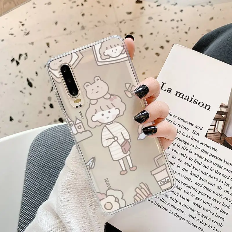 

Cute anime girl snacks Phone Cases Transparent for Samsung A71 S9 10 20 HUAWEI p30 40 honor 10i 8x xiaomi note 8 Pro 10t 11
