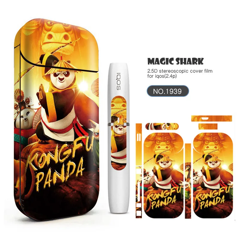 Волшебная Акула камуфляж кунг-фу панда луна Наклейка Обложка Flim Для IQOS 2 4 Plus Чехол