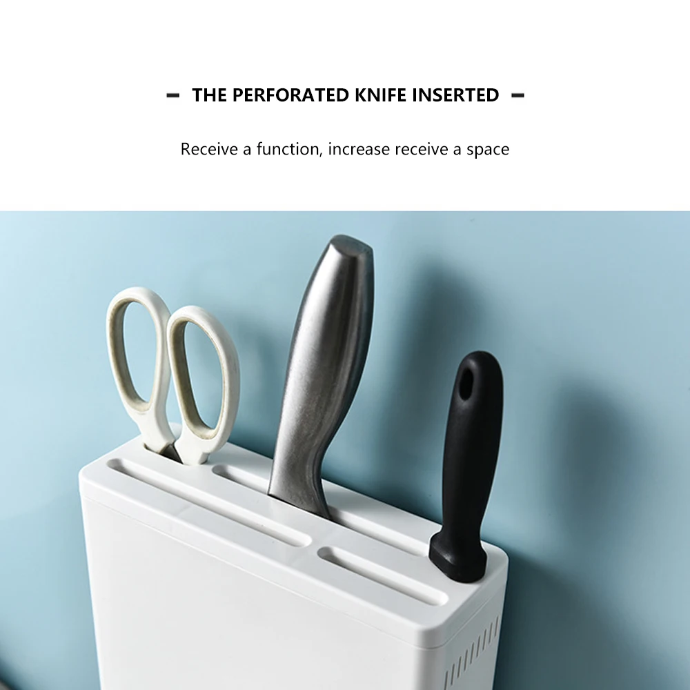 

Knife Holder Kitchen Supplies Vegetable Knife Multi-function Rack Household Storage Rack Plastic Seat Drain Free Punch