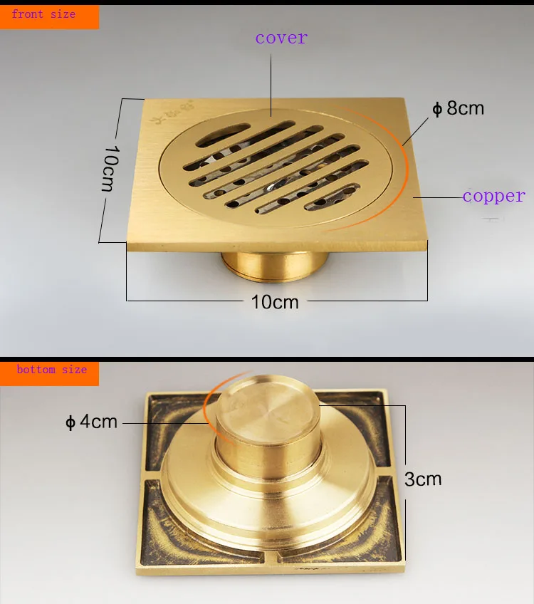 Сливной настил LASO 10 см черный квадратный сливной канал из нержавеющей стали для