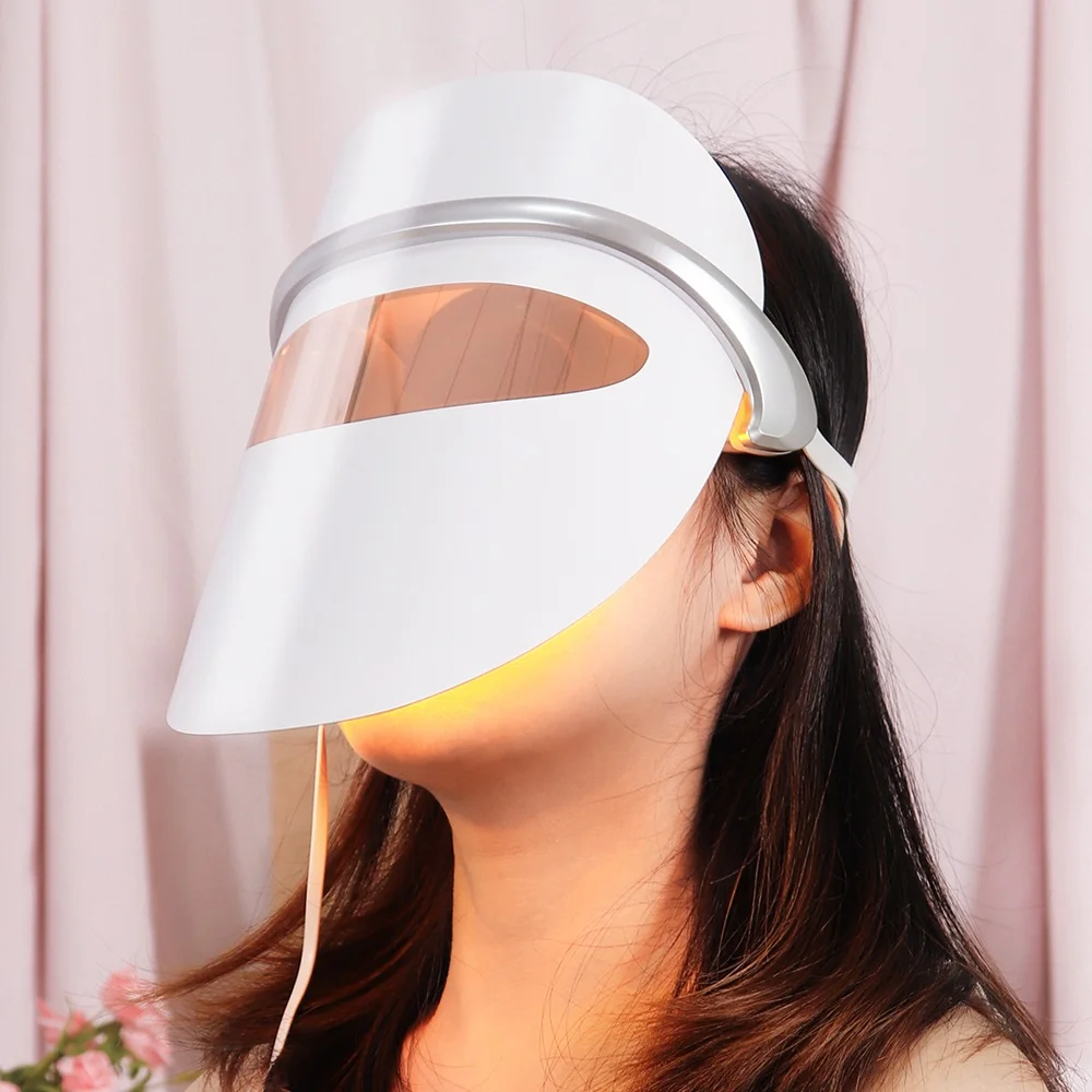 7 цветов светодиодный вибрационный массаж маска для лица против акне удаление