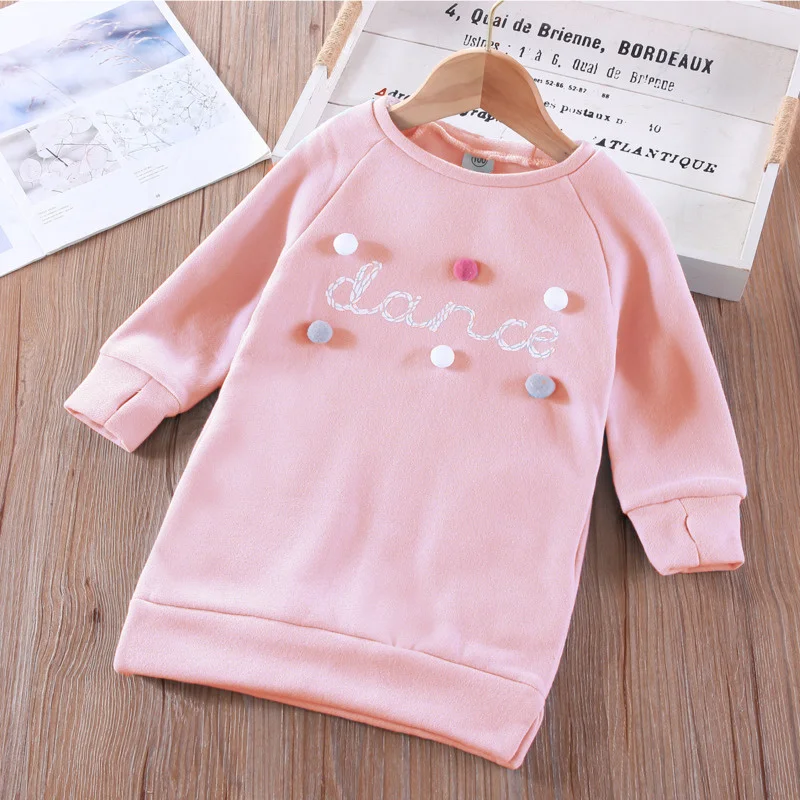 

Осенне-зимнее платье с длинными рукавами, модная детская одежда для девочек, повседневная детская одежда с алфавитом, одежда для девочек 2 л...