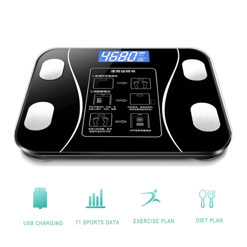 

Hot Bathroom Body Fat bmi Scale Digital Human Weight Mi Scales Floor lcd display Body Index Electronic Smart Weighing Scales