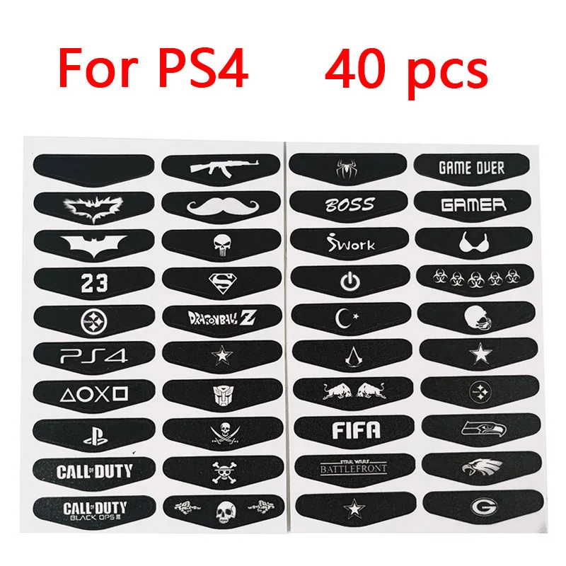 20pcs LED Light Bar Cover Decal Skin Stickers for PS4 SLIM PRO Controller Gamepad Stickers Led Light Sticker for PlayStation 4
