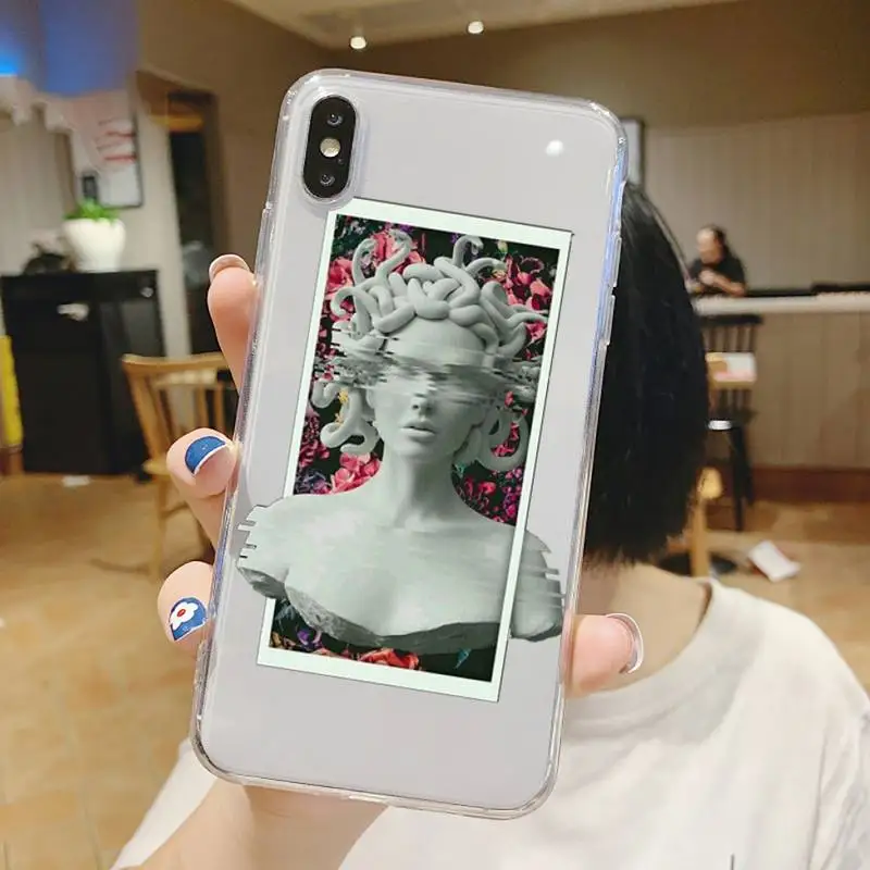 

Fashion Art Medusa David Phone Case Transparent soft For iphone 5 6 7 8 11 12 s c se plus mini x xs xr pro max shell