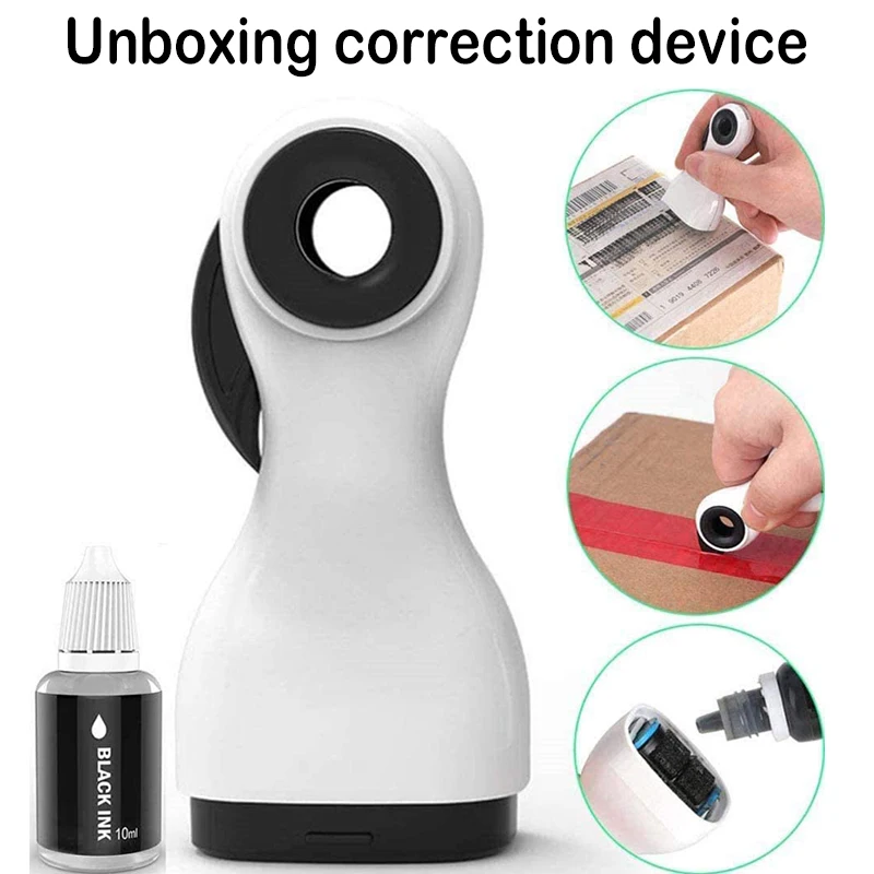 

2-in-1 Parcel Opener&Privacy Guard Inkable Security Stamp Multifunctional Letter Opener Stationery for Home Office Desk