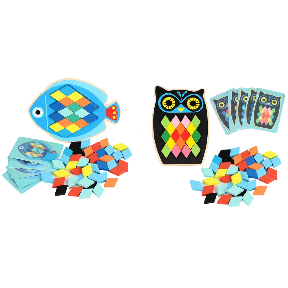 3D деревянные пазлы в виде совы/рыбы детские развивающие Игрушки для раннего